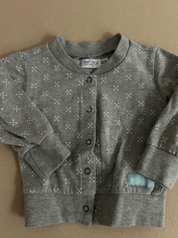Gilet sweat gris à pois - photo numéro 2