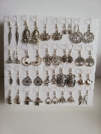 Lot de 20 paires de boucles d'oreilles en métal argenté sans Nikel