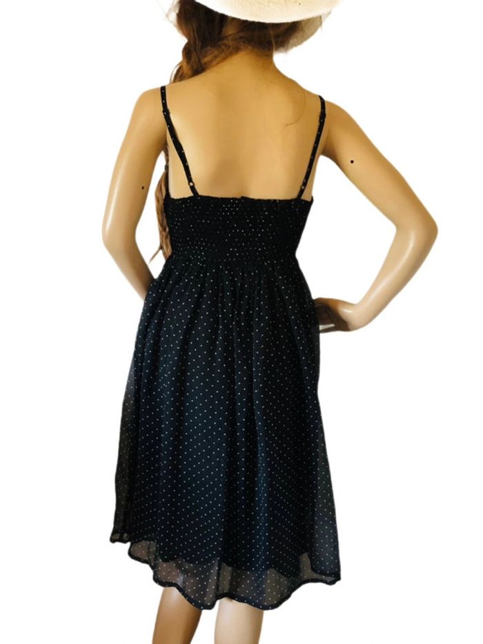 🖤🌿Robe noire pois blancs décolletée vintage 3 Suisses black dress white polka dots🌿🖤 - photo numéro 6