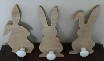 Lot de 3 patères lapins