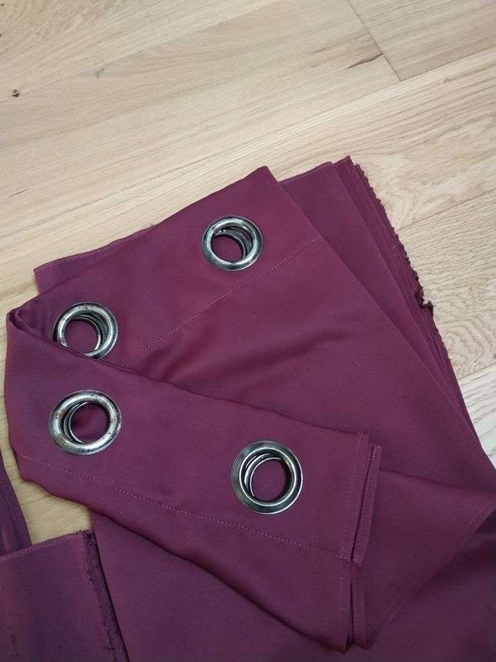 Paire de rideaux violet à oeillets - photo numéro 2