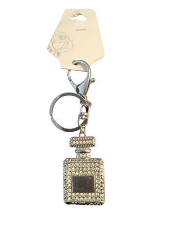 Porte clé bouteille de parfum strass