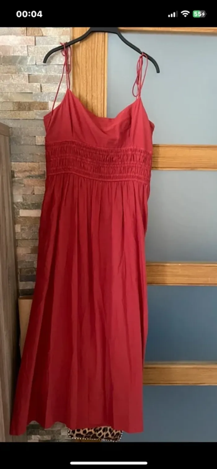 Robe longue été Zara couleur terracotta, taille XL - photo numéro 4