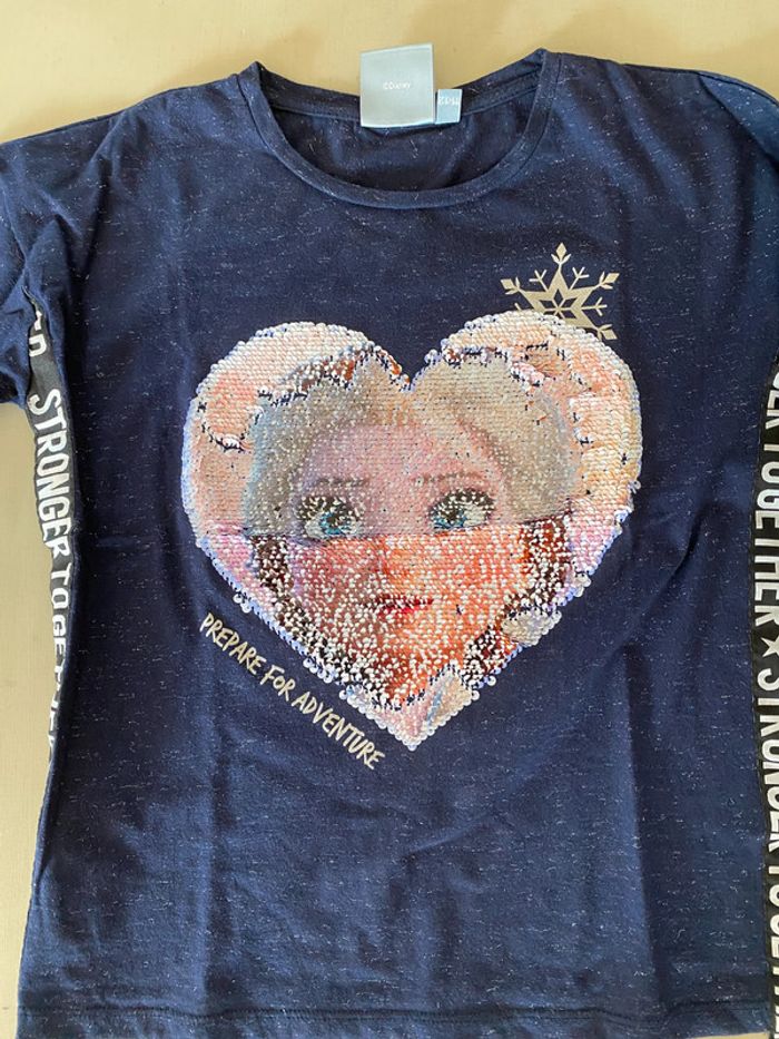 Tee shirt Desigual Disney avec sequins Reine des Neiges manche longue 11-12 ans - photo numéro 2