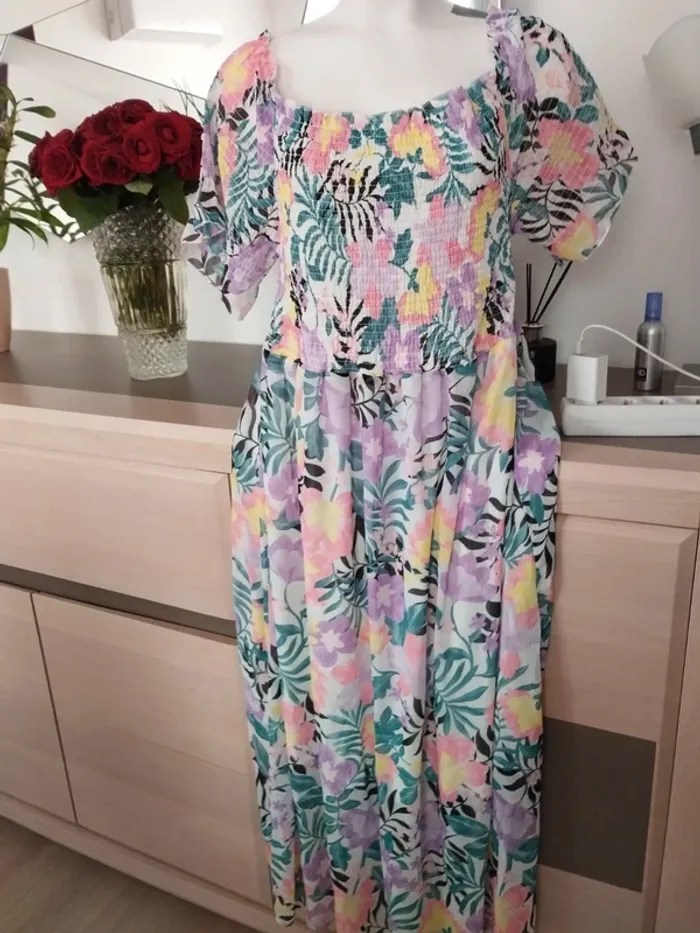 Robe multicolore janina taille 54/56 tbe - photo numéro 2