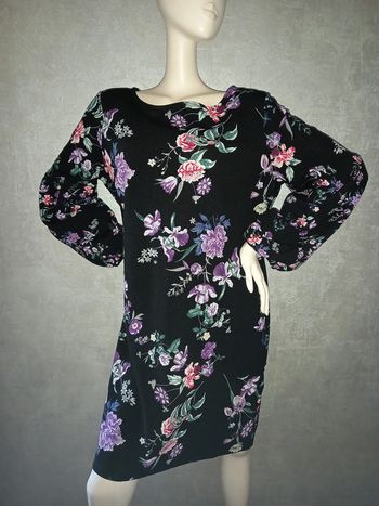 robe noire fleurie style vintage yessica taille 46/48