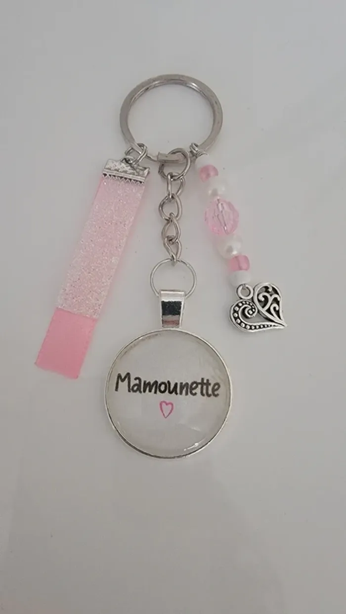Cadeau maman, porte clé message bijoux de sac " mamounette"