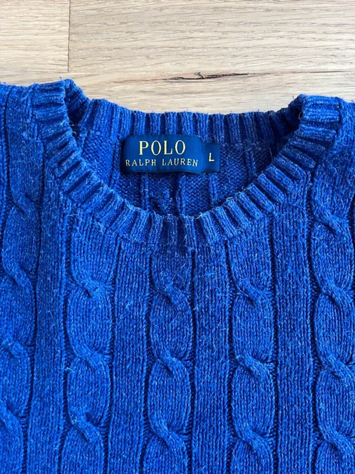 Pull Torsadé 100% coton - Ralph Lauren - Taille L - photo numéro 3