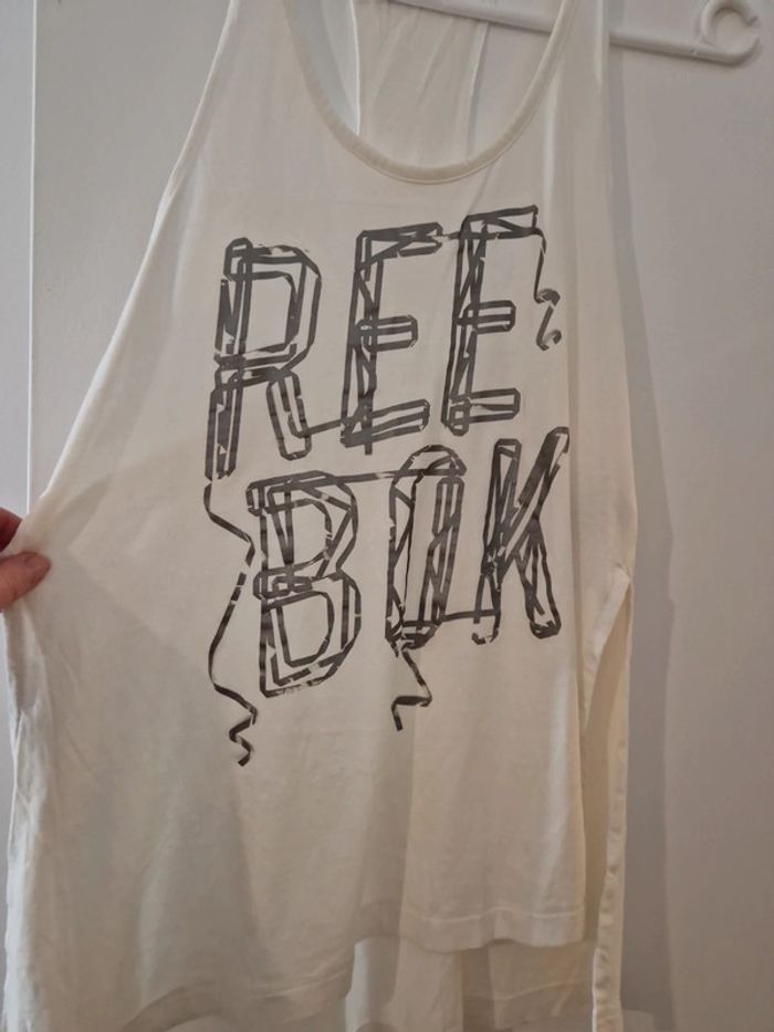 Débardeur femme été asymétrique blanc taille M TBE Reebok - photo numéro 3