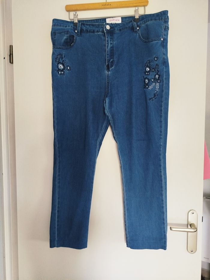 Jean 👖 brodé élastique Toscane - photo numéro 2
