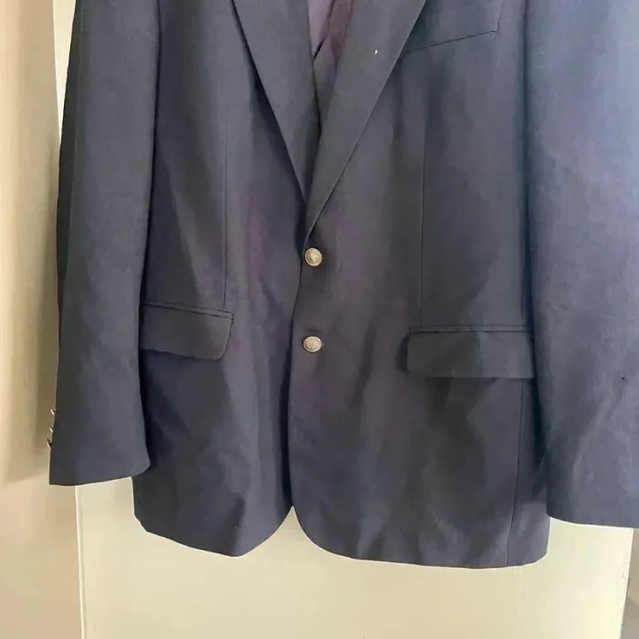 veste costume homme bleu marine 50 Olivier de breuil boutons dorés, coupe droite vintage V022 - photo numéro 3