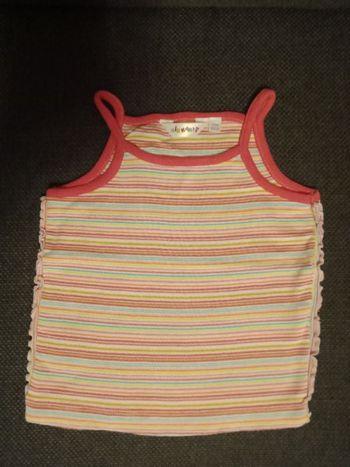 Débardeur rayé multicolore à frou frou