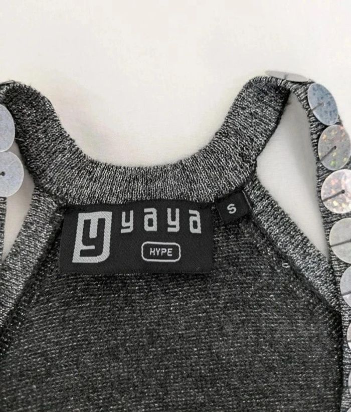 Tunique d'été grise à paillettes - Yaya - taille S - photo numéro 3