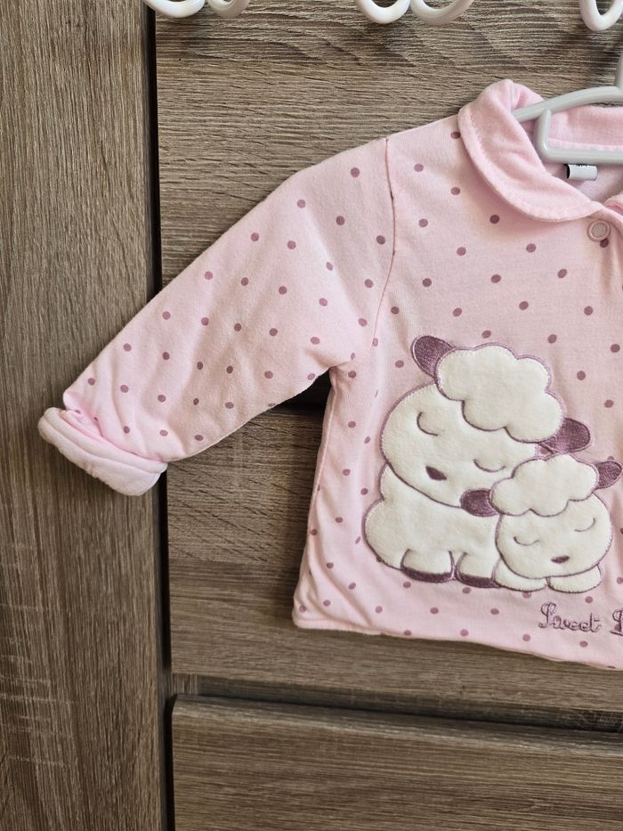 Vêtement Bébé Fille - Gilet rose - 3 mois - photo numéro 2