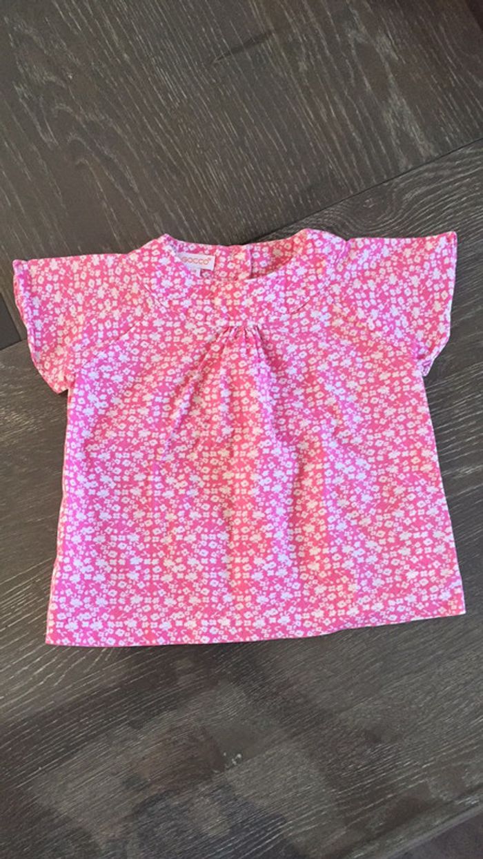 Chemise GOCCO 6/9m - Neuf fleurs style liberty - photo numéro 2