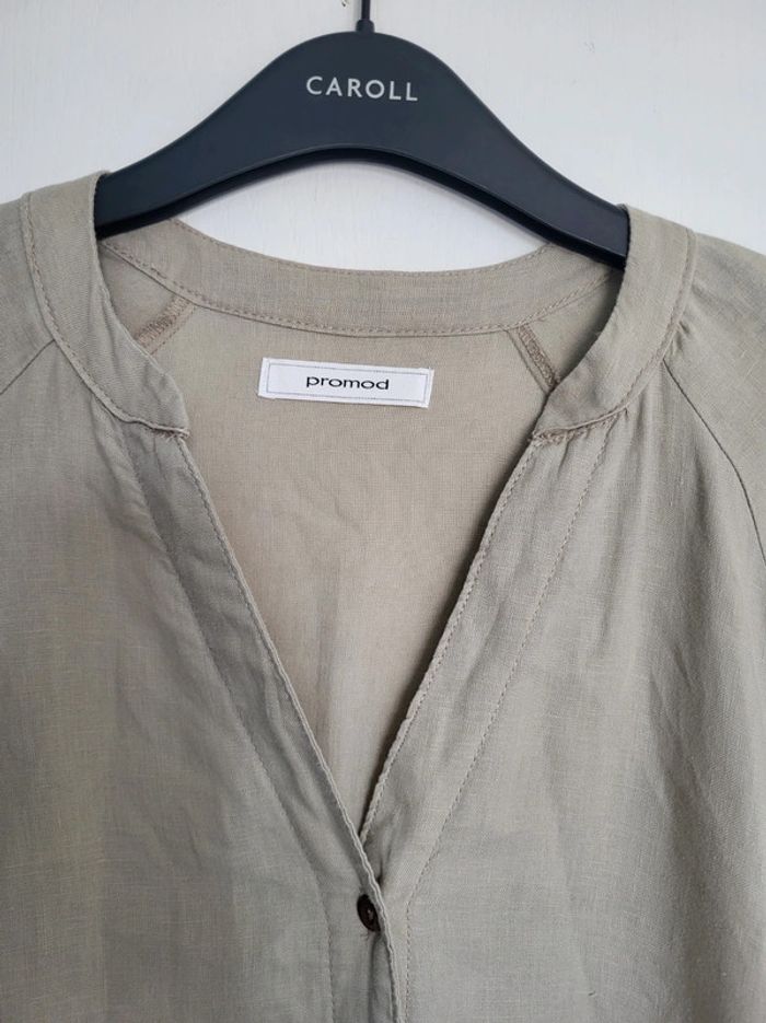 Robe chemise longue 100% lin taille 38 Promod - photo numéro 4
