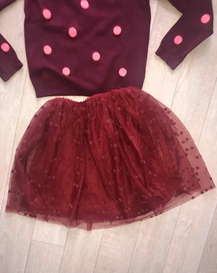 Pull bordeaux fille H&M Jupe Kiabi - photo numéro 6