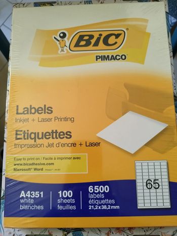 Étiquettes autocollante marque bic