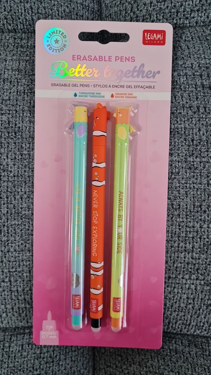 Legami Set Saint Valentin 2026 Couple Oiseaux Inséparables + Poisson Némo Limited Edition = 3 Stylos - photo numéro 2