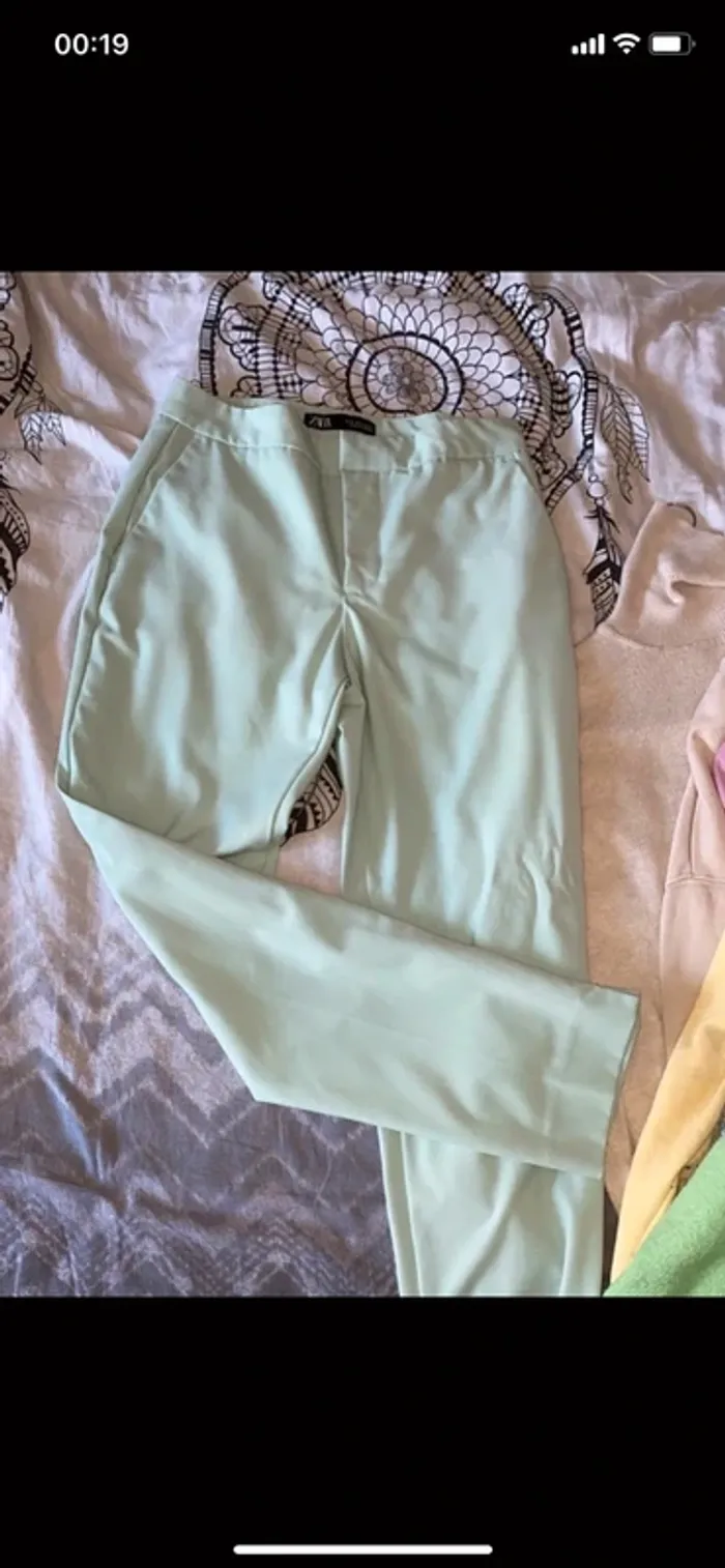 Pantalon blazer bleu ciel