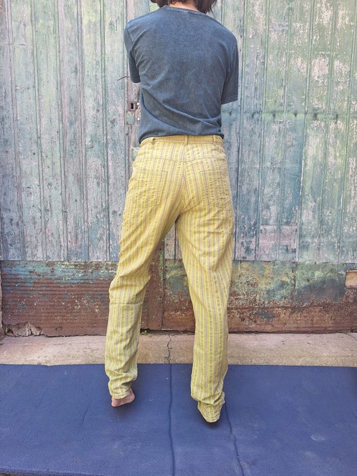 pantalon hippie coton couleur kiwi gingembre taille 38 - photo numéro 10