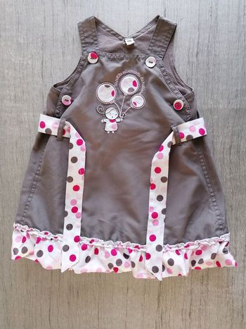 Robe sans manches avec ceinture pois 12 mois