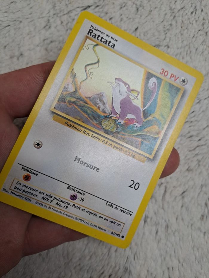 Carte Pokémon Rattata 61/102 Set de base ed2 Wizards Fr - photo numéro 3
