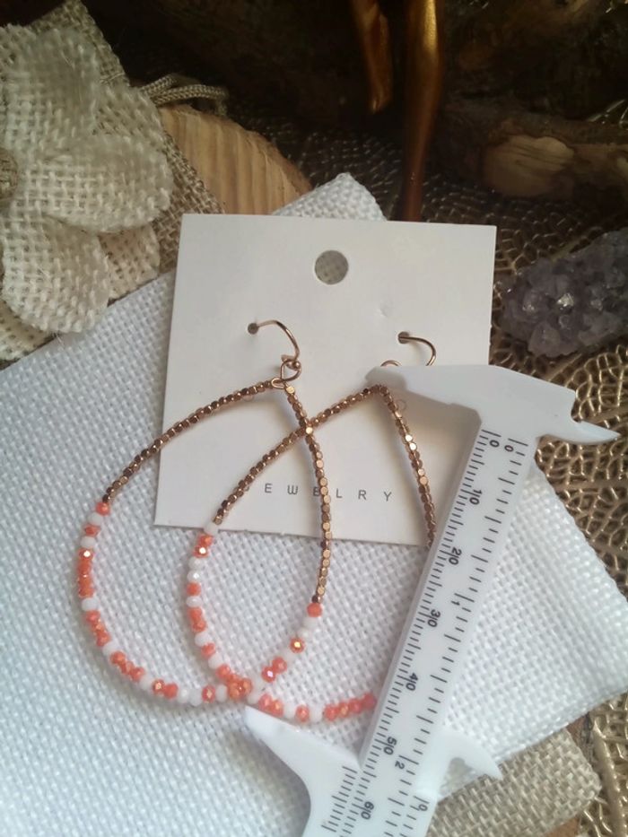 Boucles d'oreilles hématite et perles de rocailles - photo numéro 2