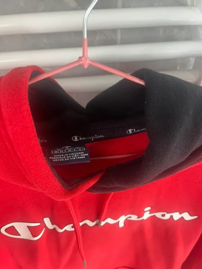 sweat à capuche homme Champion rouge - photo numéro 4