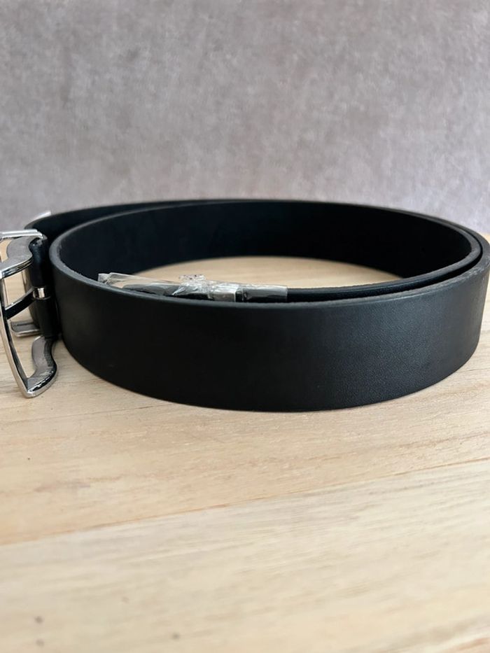 Ceinture en cuir noir taille 105 cm - photo numéro 2