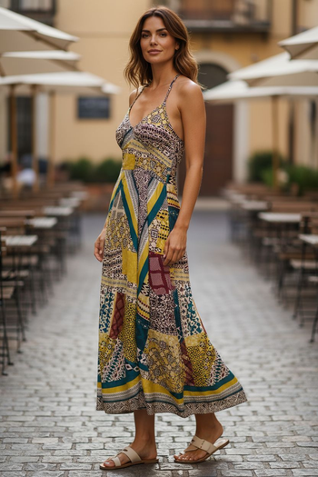 Robe Longues à Motifs Colorées