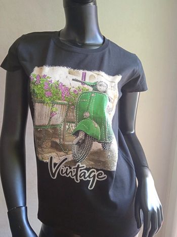 T-shirt manches courtes noir scooter