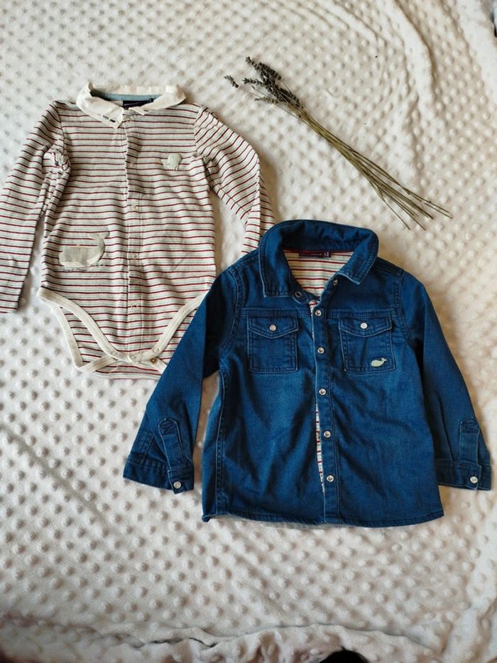 Ensemble chemise et bodie sergent major 24 mois