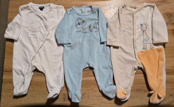 Lot pyjamas x3 polaires bébé 3 mois