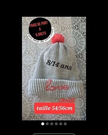 Bonnet fille gris okaidi  8/14 ans comme neuf
