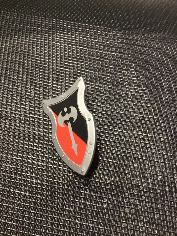 Playmobil bouclier chevalier motif hallebarde hache moyen âge pièces détachées - photo numéro 2