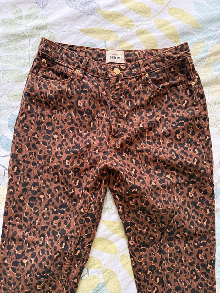 Pantalon jean léopard Sézane taille 29 fuselé - photo numéro 5