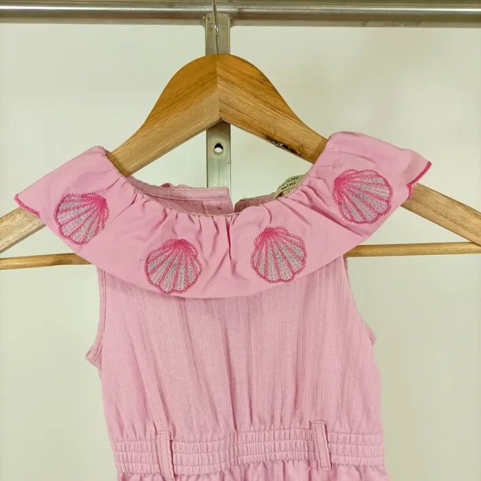 Combishort rose River Island 2-3 ans avec col coquillages brodés tendance étéRobe rose A1098 - photo numéro 2