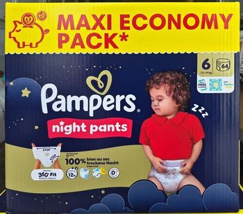 Couches pampers Night pants taille 6, 64 Couches.