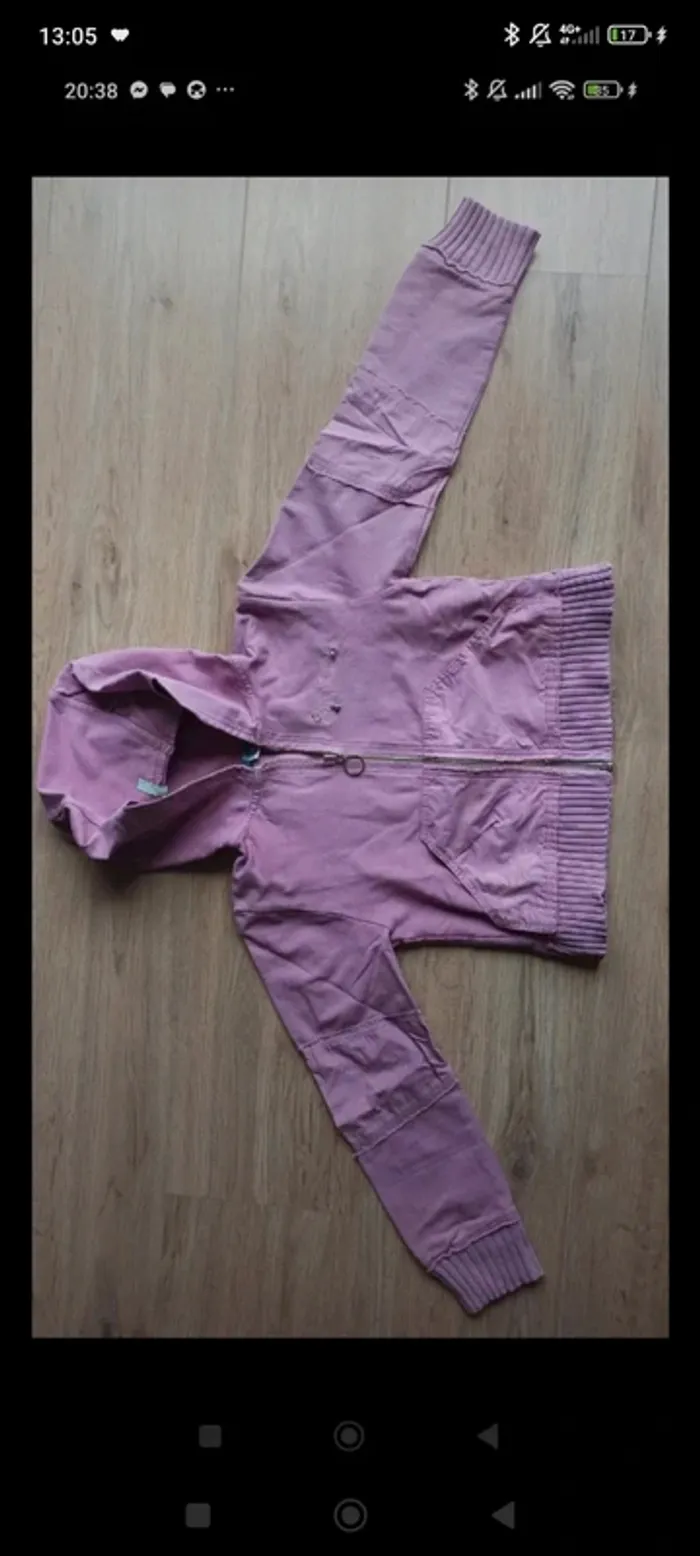 gilet zippé à capuche lilas avec breloques étoiles avec poches ooxoo 6ans - photo numéro 2