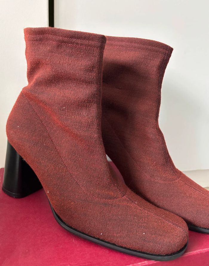 Bottines Kenzo Laine et Cuir Couleur Carmin T.40 - photo numéro 3