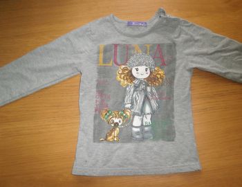 T-shirt longues manches gris Miss Axux 36 mois