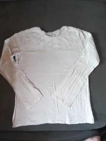 Tee shirt chemise manches longues Fille 8 ans style broderie In Extenso