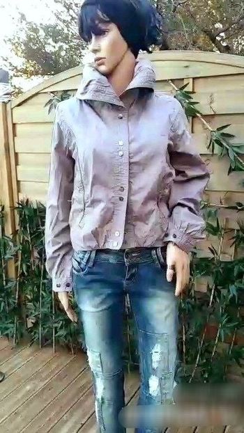 Veste Les Petites Bombes beige col montant multi positions