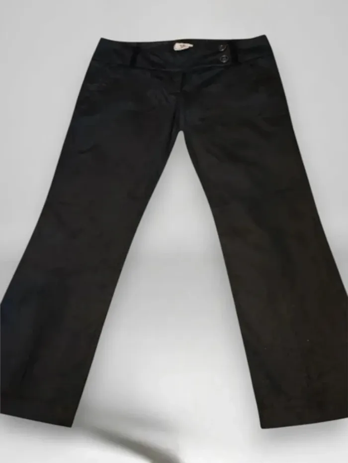 Pantalon effet velours PINKO , large évasé, T basse ceinturé ,texture extensible ,coton et rayon - photo numéro 9