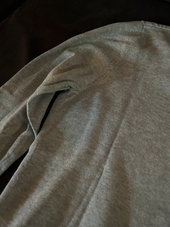 648 - pull gris pour homme petit col V - photo numéro 8