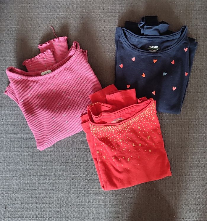 Lot tee-shirts manches longues fille Kiabi - photo numéro 2