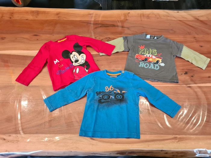 Lot 3 t-shirt ML 18 mois garçon