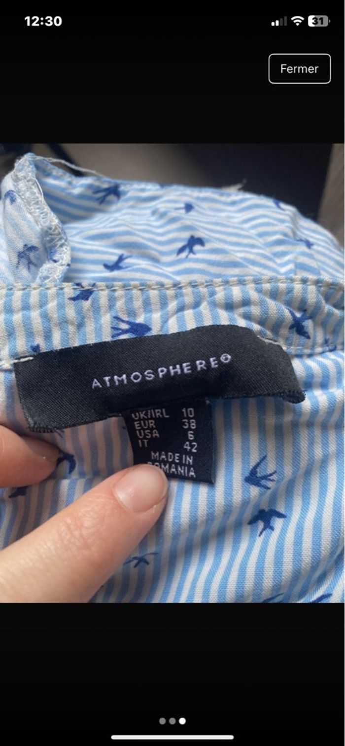 Blouse bleu atmosphère taille m - photo numéro 3