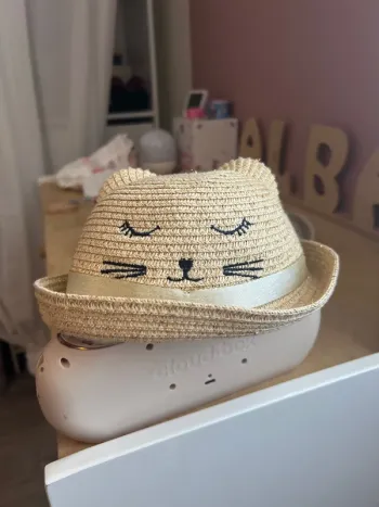 Chapeau forme chat bébé fille Vertbaudet 44/47cm 12/18 mois